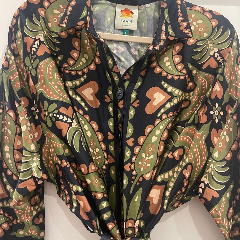 FARM Rio Heart and Leaf Patterned Shirt